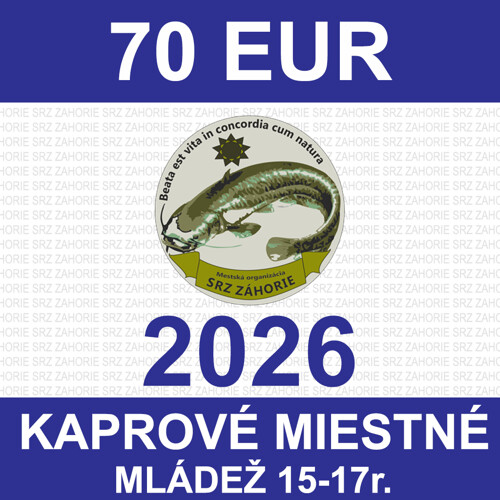2. MLÁDEŽ 15-17 r. - kaprové miestne povolenie 2026