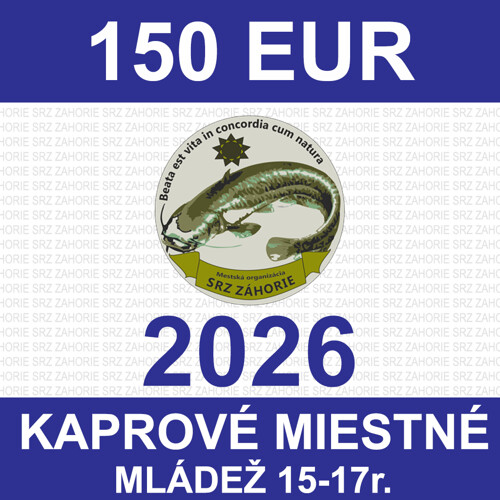 1. MLÁDEŽ 15-17r. - kaprové miestne povolenie pre člena z inej organizácie 2026