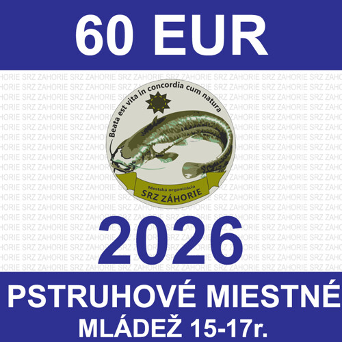 2. MLÁDEŽ 15-17r. - pstruhové miestne povolenie - člen z inej organizácie 2026