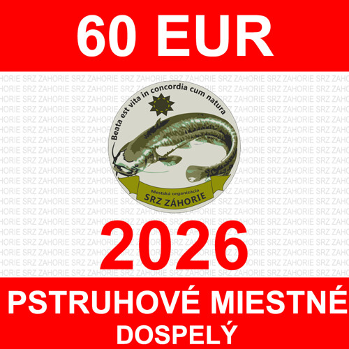 2. DOSPELÝ - pstruhové miestne povolenie - člen z inej organizácie 2026