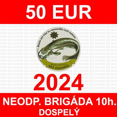 9.1. DOSPELÝ - neodpracovaná brigáda 10hod/50 EUR 2024