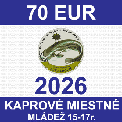 2. MLÁDEŽ 15-17 r. - kaprové miestne povolenie 2026