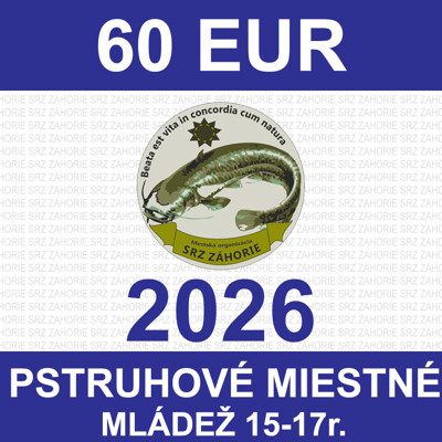 2. MLÁDEŽ 15-17r. - pstruhové miestne povolenie - člen z inej organizácie 2026...